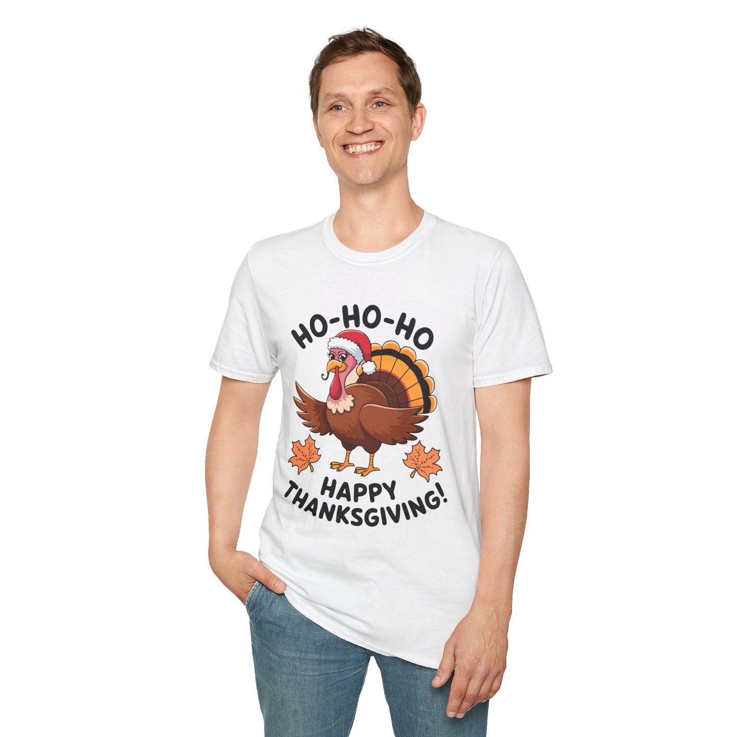 Adult Unisex Humor T-Shirt - Ho-Ho-Ho Happy Thanksgiving!