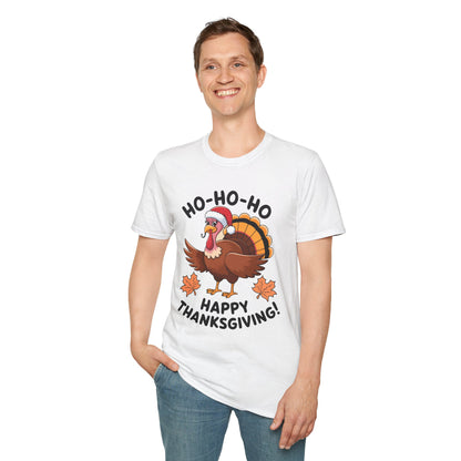 Adult Unisex Humor T-Shirt - Ho-Ho-Ho Happy Thanksgiving!