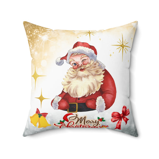 Vintage Santa Merry Christmas Throw Pillow