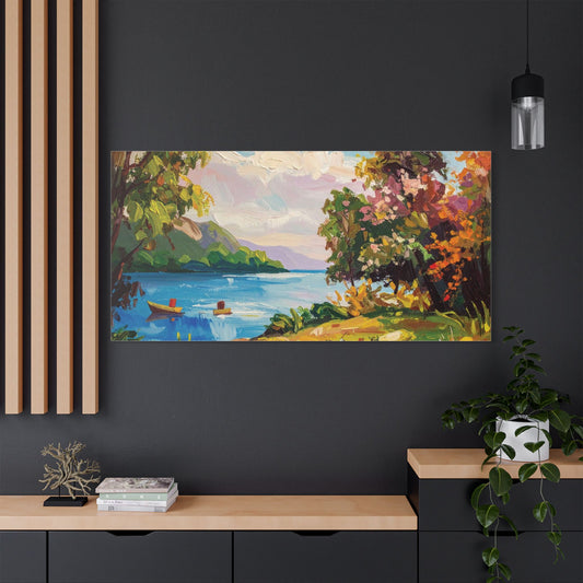 Satin Canvas Wall Art, Rustic Farm Scene, Vintage Home Decor, Unique Art Piece, Wall Hanging for Living Room, Nature Lovers Gift