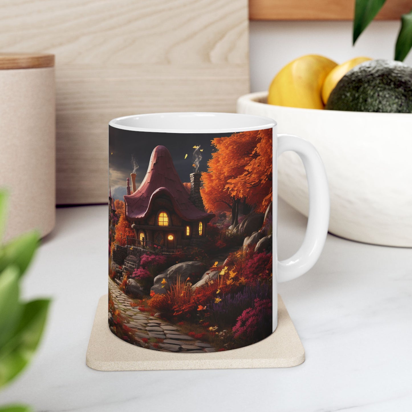 Autumn Fantasy Cozy Village Gift Mug