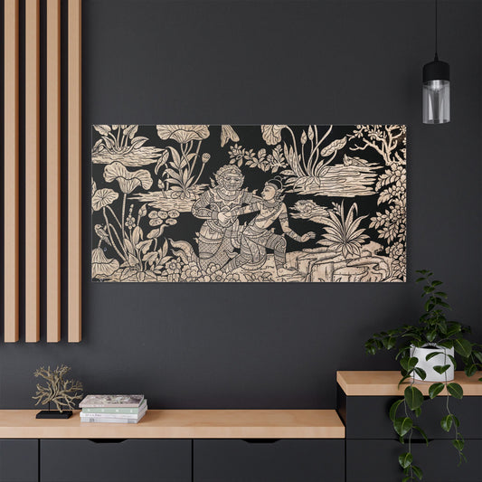 Satin Canvas Wall Art, Rustic Farm Scene, Vintage Home Decor, Unique Art Piece, Wall Hanging for Living Room, Nature Lovers Gift