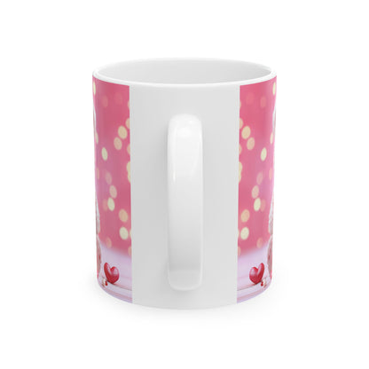 Valentine Pink Heart Teddy Bear Gift Mug