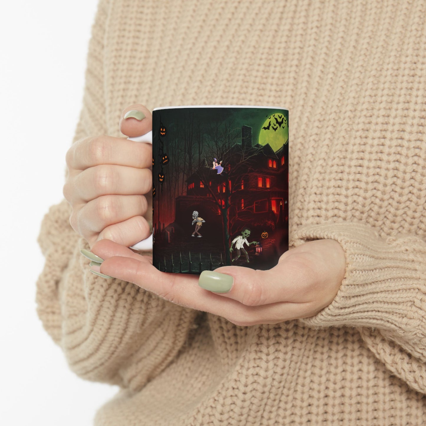 แก้วของขวัญวันฮาโลวีนที่มืดและน่ากลัว