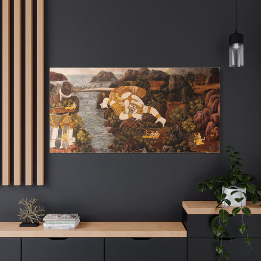 Satin Canvas Wall Art, Rustic Farm Scene, Vintage Home Decor, Unique Art Piece, Wall Hanging for Living Room, Nature Lovers Gift