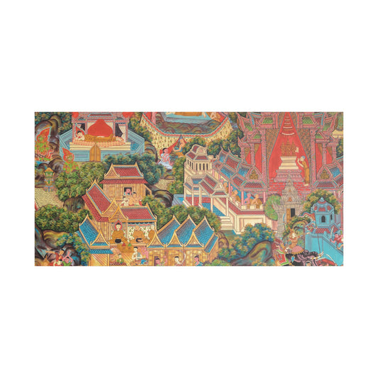 Satin Canvas Wall Art, Rustic Farm Scene, Vintage Home Decor, Unique Art Piece, Wall Hanging for Living Room, Nature Lovers Gift