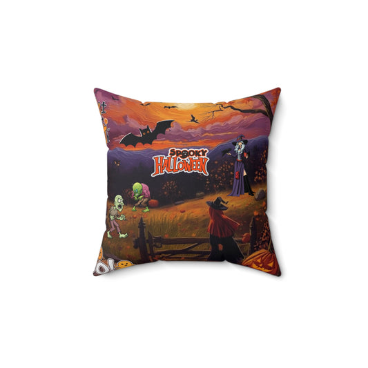 Halloween Square Pillow, Cozy Home Decor, Spooky Holiday Accent, Decorative Cushion, Autumn Vibes, Gift for Halloween Lovers
