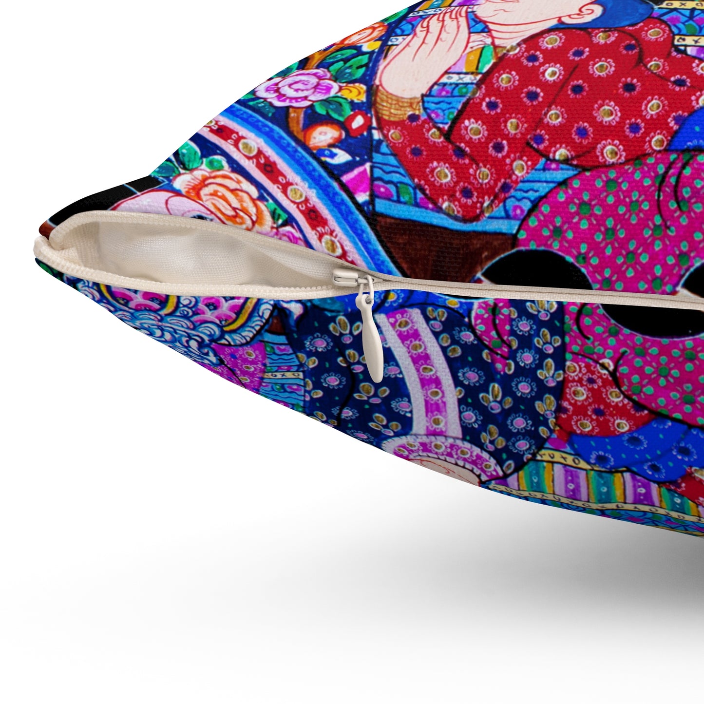 Thai Mural Decorative Pillow