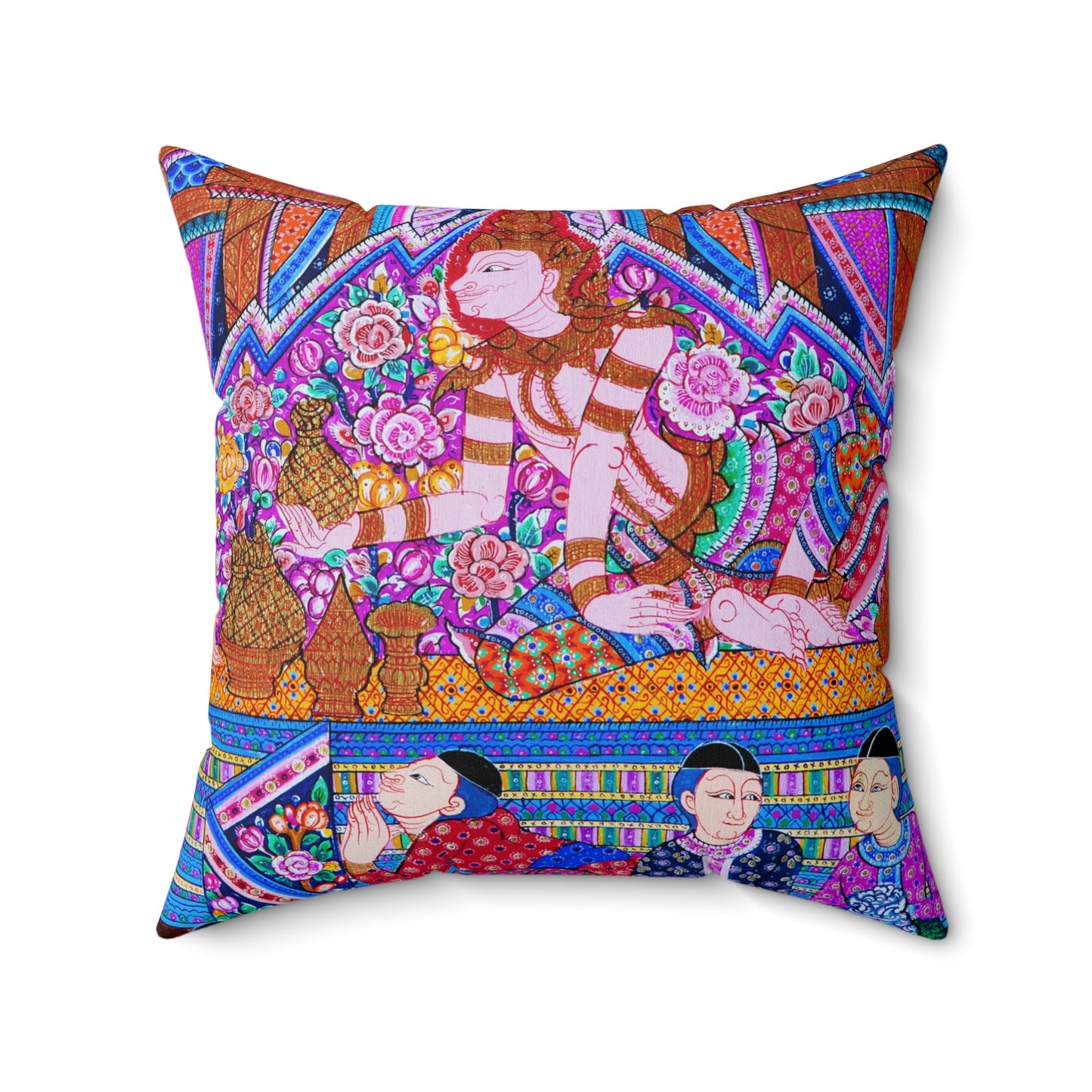 Thai Mural Decorative Pillow