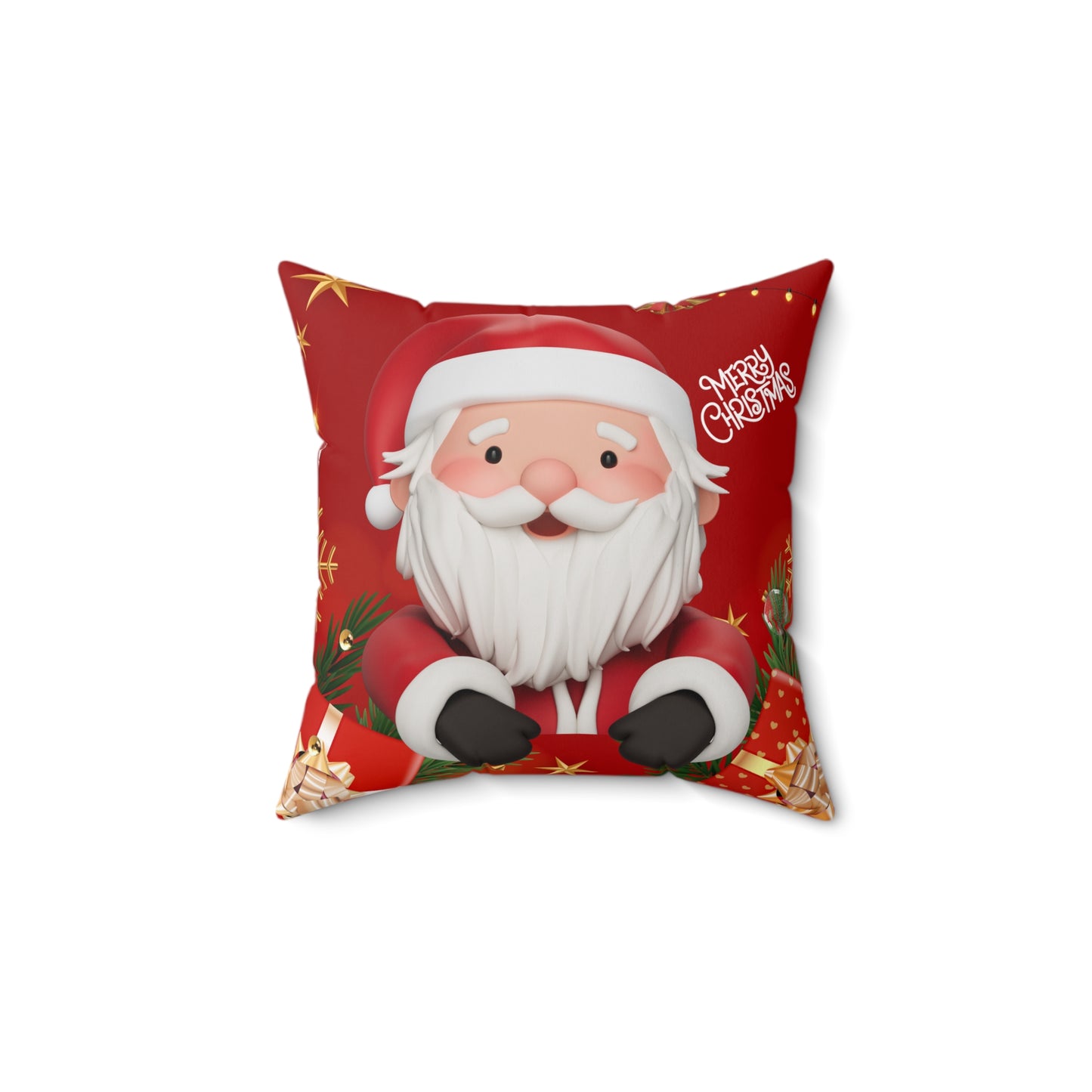 Santa Merry Christmas Throw Pillow