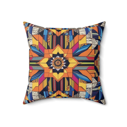 Boho Geometric Colorful Mandala Accent Star Cushion Throw Pillow
