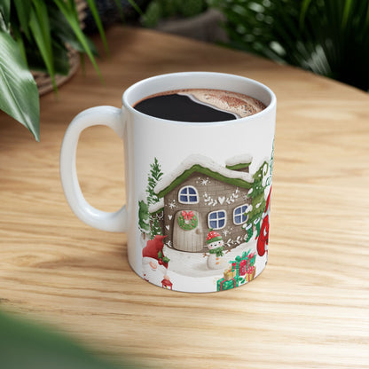 Merry Christmas Santa & Snowman Gift Mug
