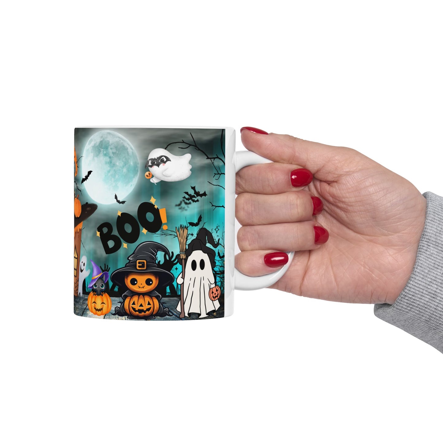 แก้วเซรามิกธีมฮาโลวีน เหมาะสำหรับงานปาร์ตี้วันหยุด ของขวัญสำหรับเทศกาลผีๆ ของตกแต่งครัวสุดเก๋ แก้วกาแฟสุดสนุก