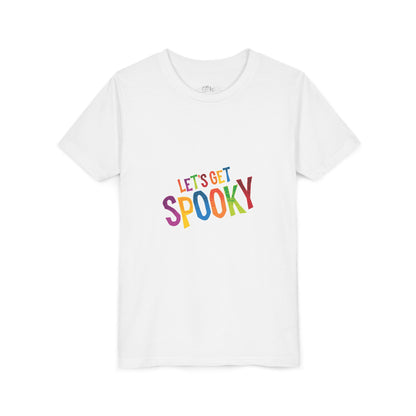 เสื้อยืดแขนสั้นสำหรับเยาวชน Unisex ลาย Let's Get Spooky Halloween