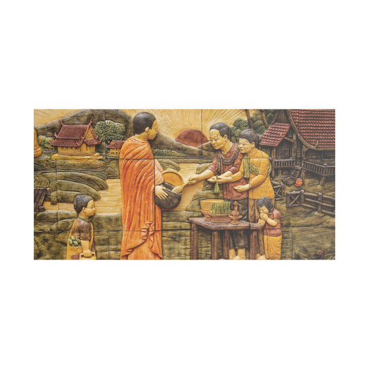 Satin Canvas Wall Art, Rustic Farm Scene, Vintage Home Decor, Unique Art Piece, Wall Hanging for Living Room, Nature Lovers Gift