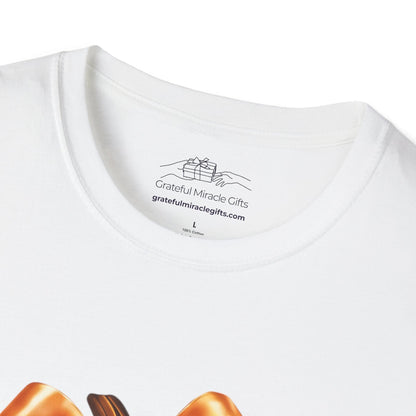 Women Sparkling Glitter Orange Pumpkin Autumn T-Shirt