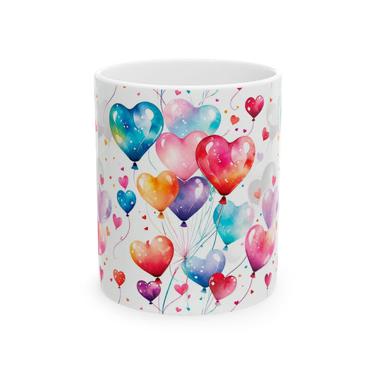 Watercolor Heart Balloon Gift Mug