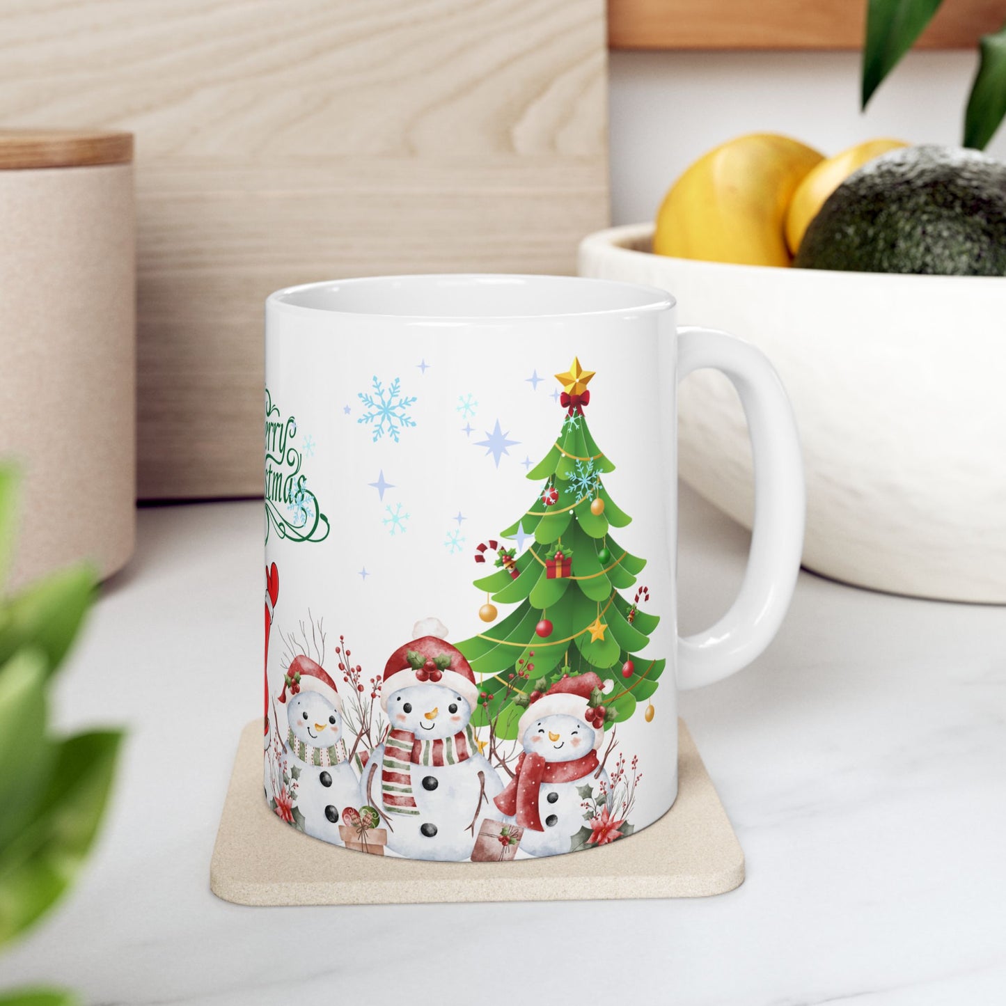 Merry Christmas Santa & Snowman Gift Mug