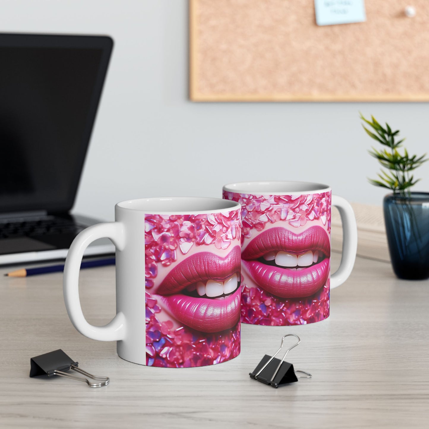 Pink Glam Kiss Valentine Gift Mug