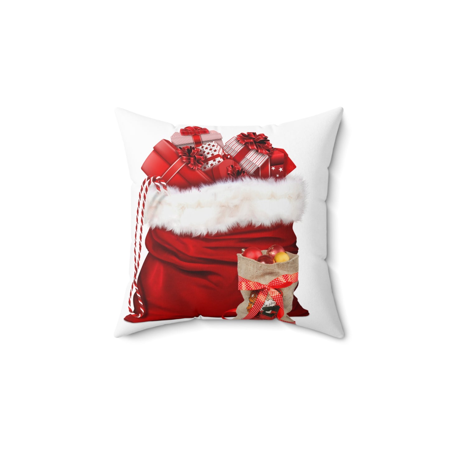 Santa Christmas Sack Gift Bag Decorative Pillow
