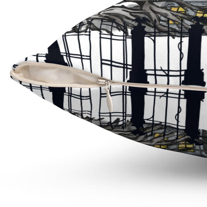 หมอนอิงทรงสี่เหลี่ยมลายฮาโลวีน ของตกแต่งบ้านสุดอบอุ่น กลิ่นอายวันหยุดสุดหลอน หมอนอิงตกแต่ง บรรยากาศฤดูใบไม้ร่วง ของขวัญสำหรับคนรักฮาโลวีน