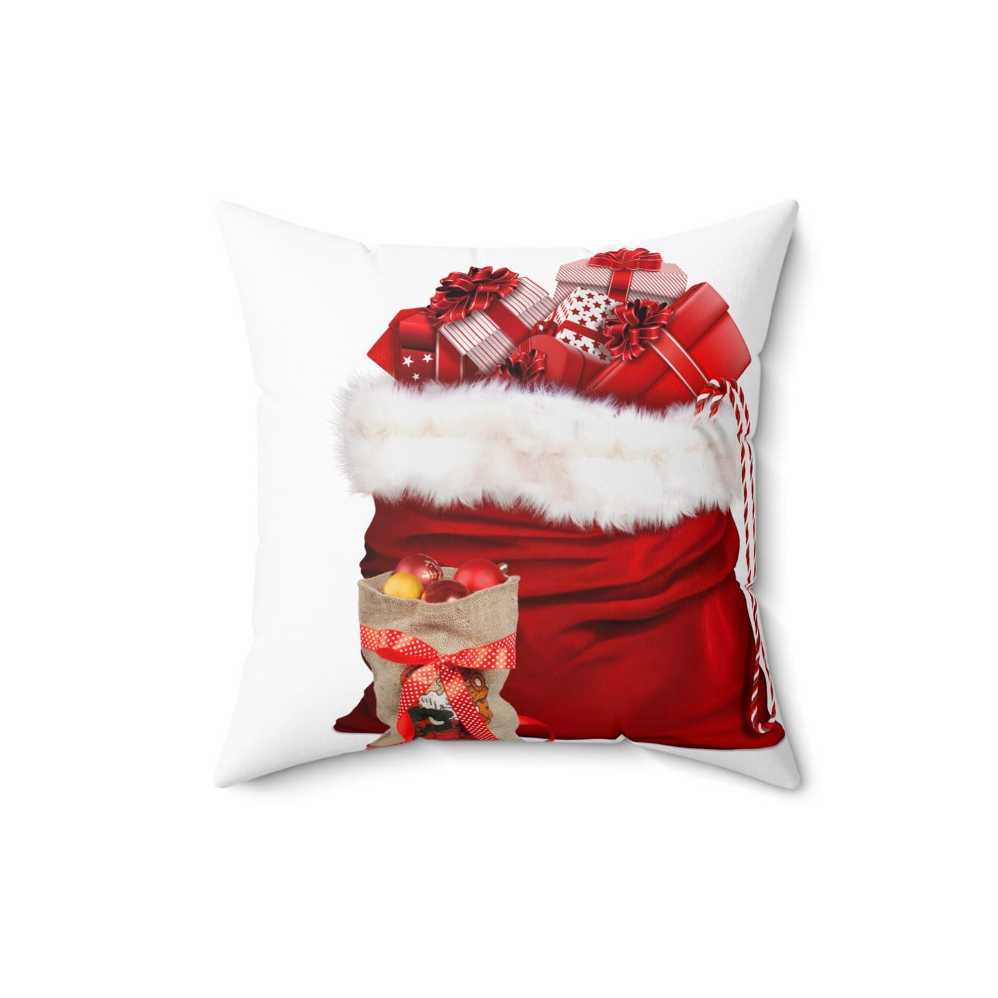 Santa Christmas Sack Gift Bag Decorative Pillow