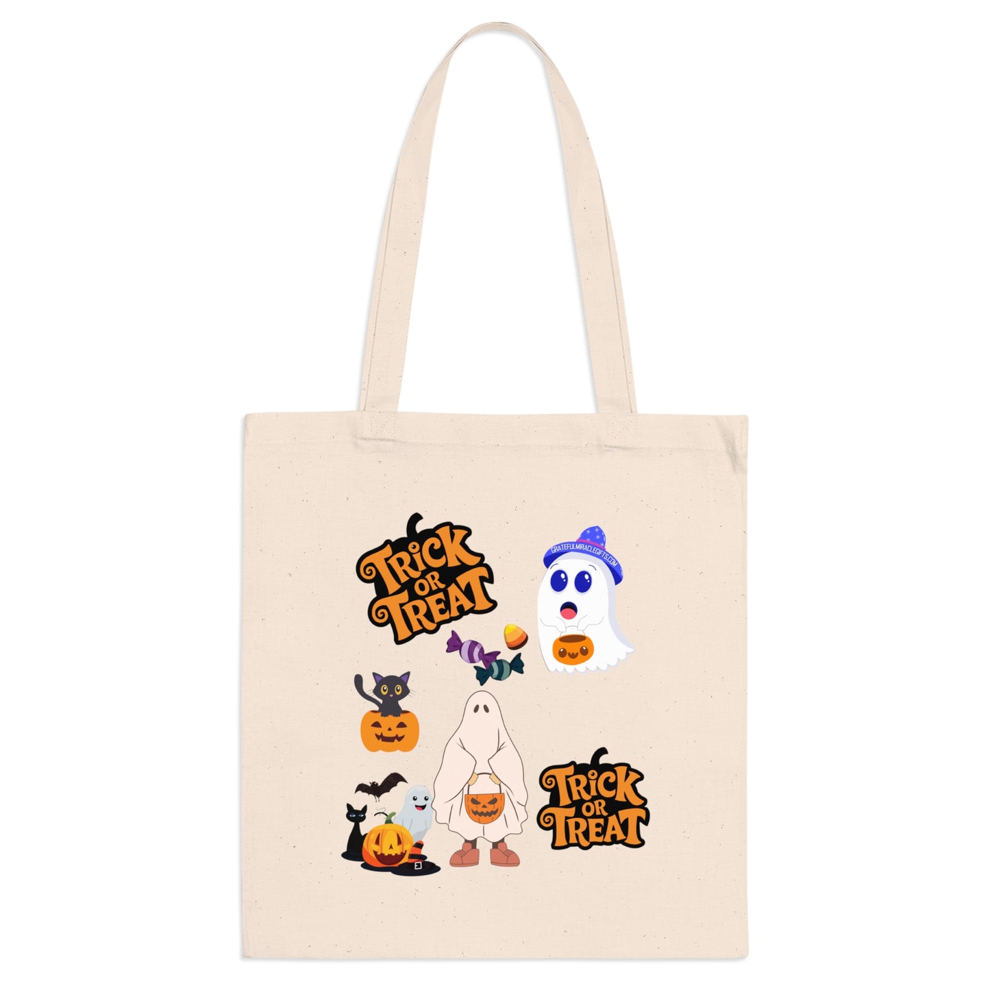 Spooky Ghost and Pumpkin Halloween Trick or Treat bag.
