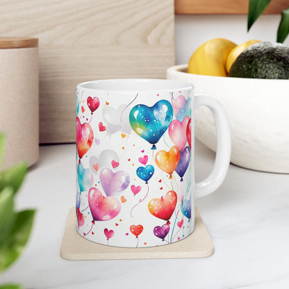Watercolor Heart Balloon Gift Mug