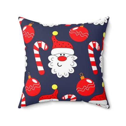 Santa Candy Cane Christmas Ornaments Decorative Throw Pillow
