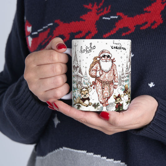 Cool Santa Christmas Village Holiday Scenic Gift Mug