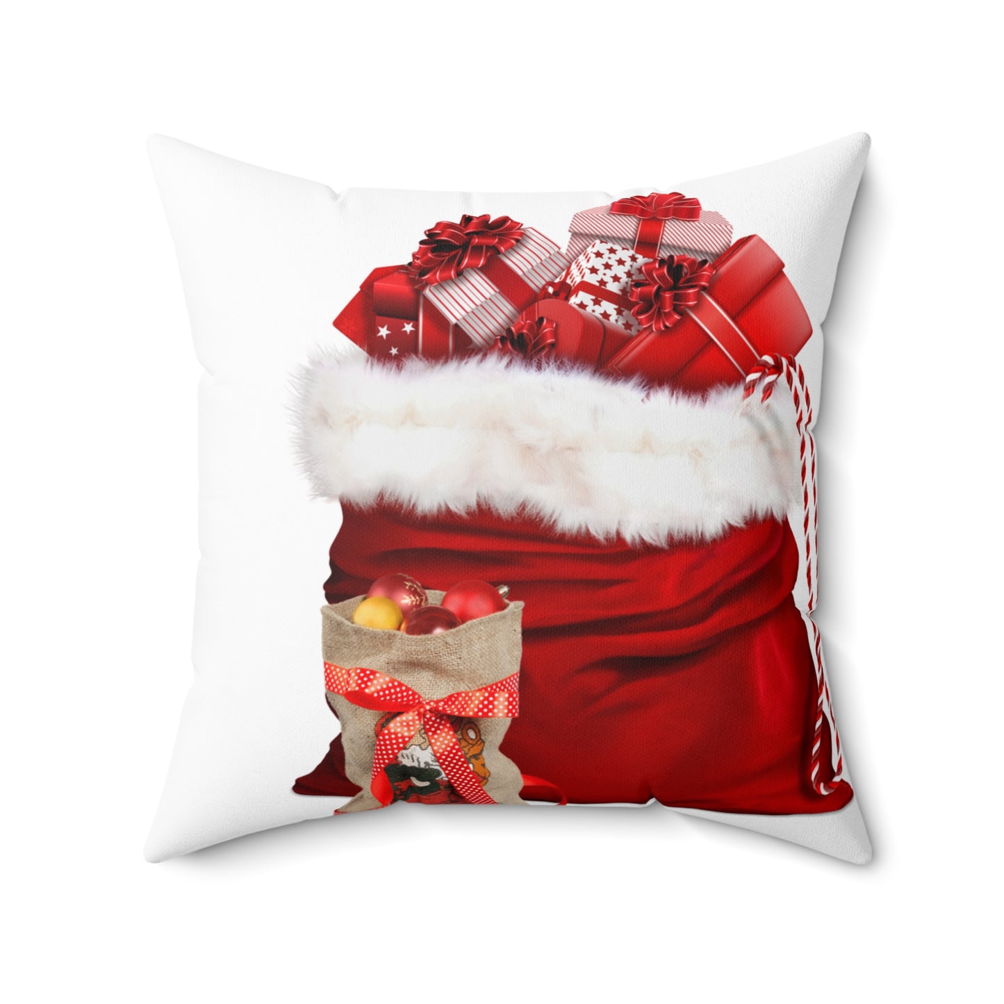 Santa Christmas Sack Gift Bag Decorative Pillow