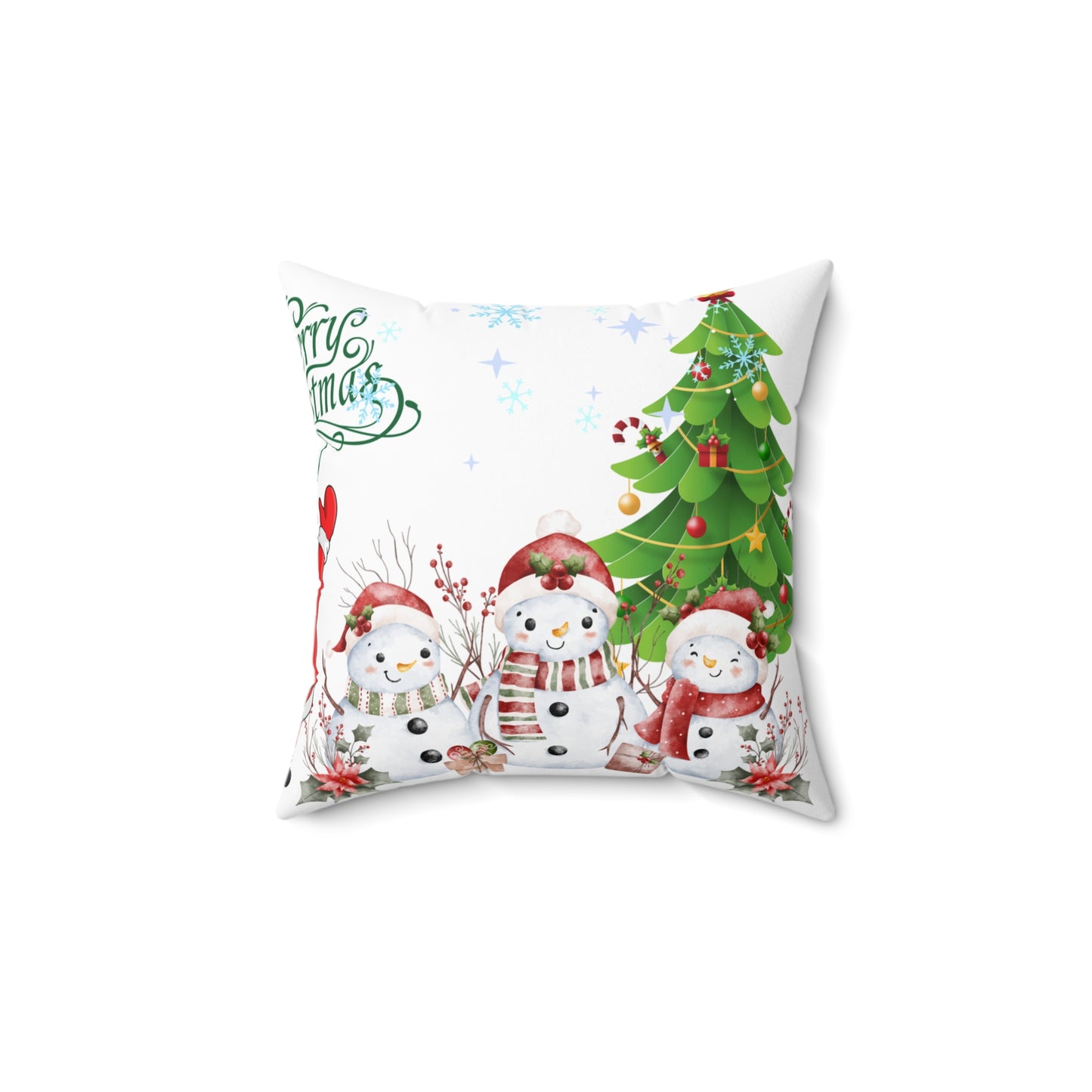 Christmas Snowman Family Festive Pillow