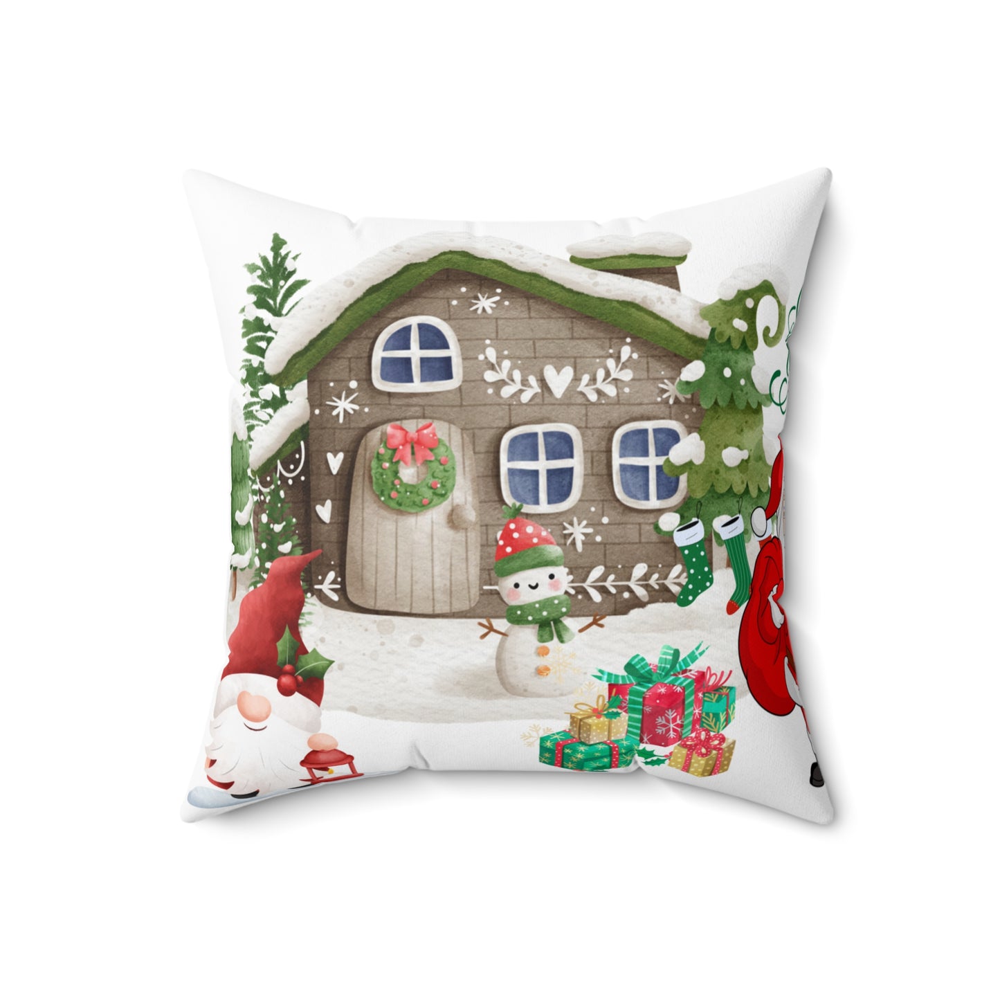 Christmas Snowman Family Festive Pillow