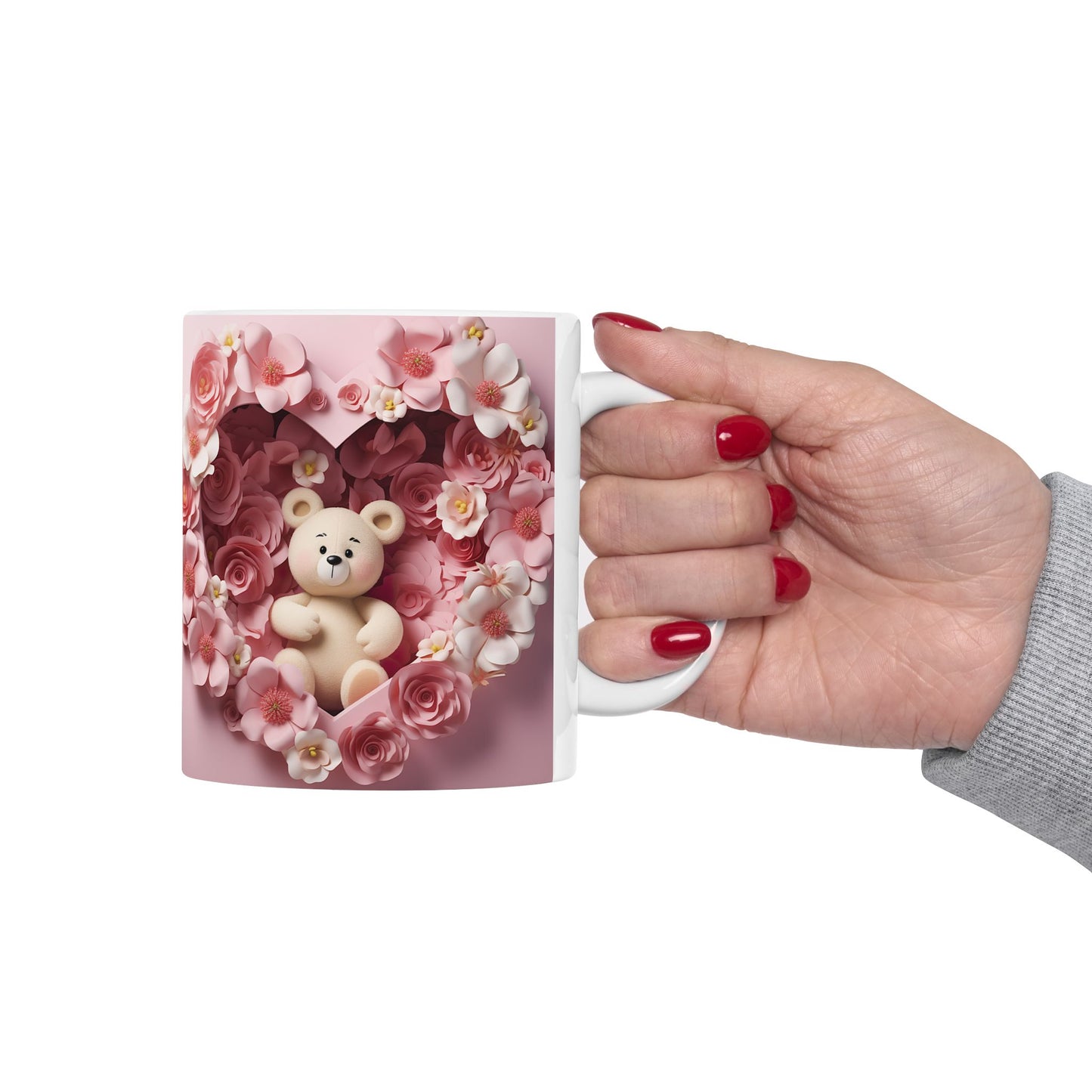 Romantic Roses Floral Heart Gift Mug