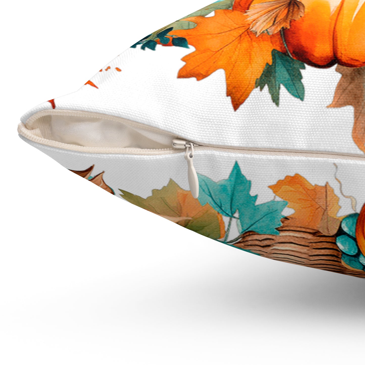 Autumn Teal & Orange Pumpkin Harvest Decorative Throw Pillow