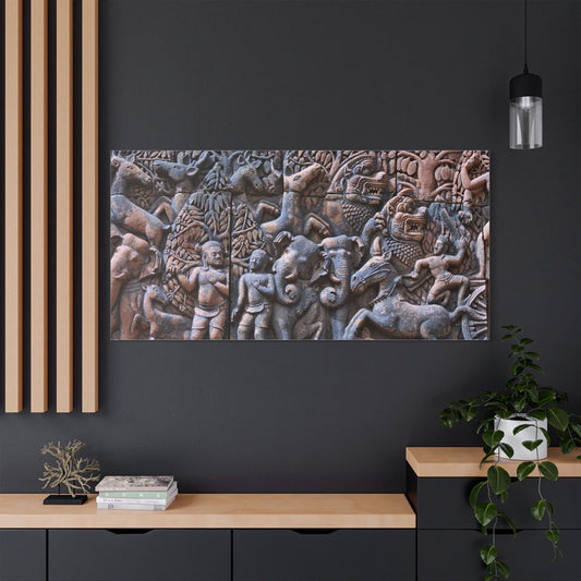 Satin Canvas Wall Art, Rustic Farm Scene, Vintage Home Decor, Unique Art Piece, Wall Hanging for Living Room, Nature Lovers Gift