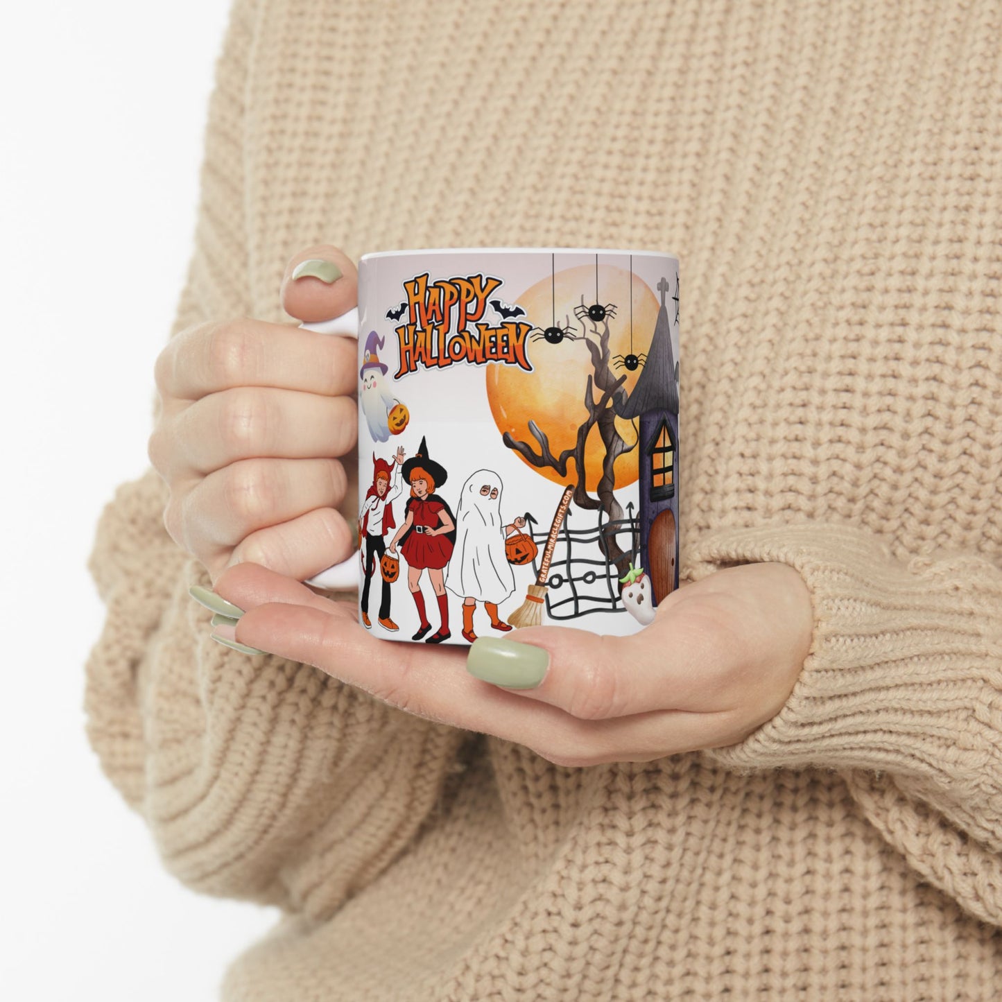 แก้วเซรามิกธีมฮาโลวีน - เหมาะสำหรับกาแฟ ชา ค่ำคืนแสนอบอุ่น การเล่นกลหรือเลี้ยงขนม ช่วงเวลาสยองขวัญ ของขวัญสำหรับผู้ชื่นชอบฮาโลวีน