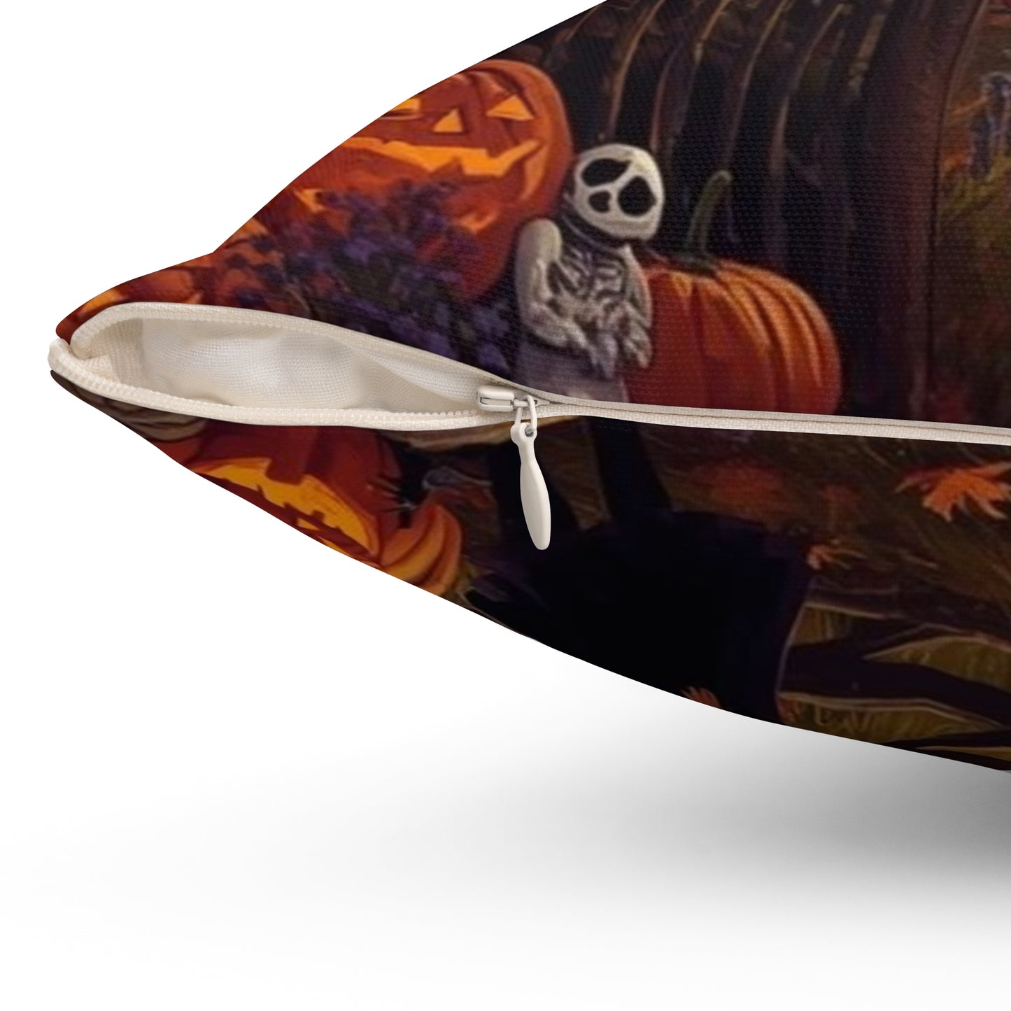 Halloween Square Pillow, Cozy Home Decor, Spooky Holiday Accent, Decorative Cushion, Autumn Vibes, Gift for Halloween Lovers