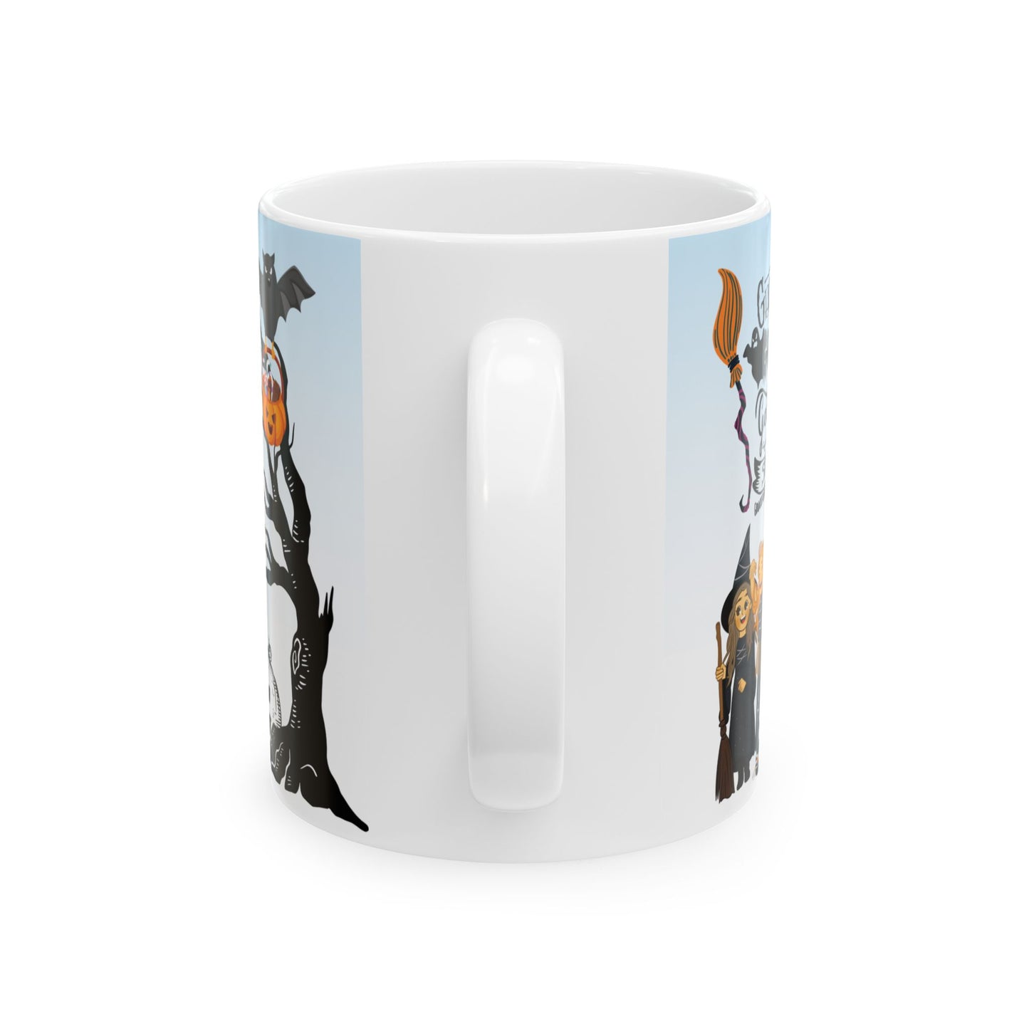 แก้วเซรามิกฮาโลวีน - แก้วกาแฟลายผี แก้วฟักทอง ของตกแต่งแม่มด ของขวัญวันฮัลโลวีน แก้วน้ำลายเทศกาล 11 ออนซ์ 15 ออนซ์