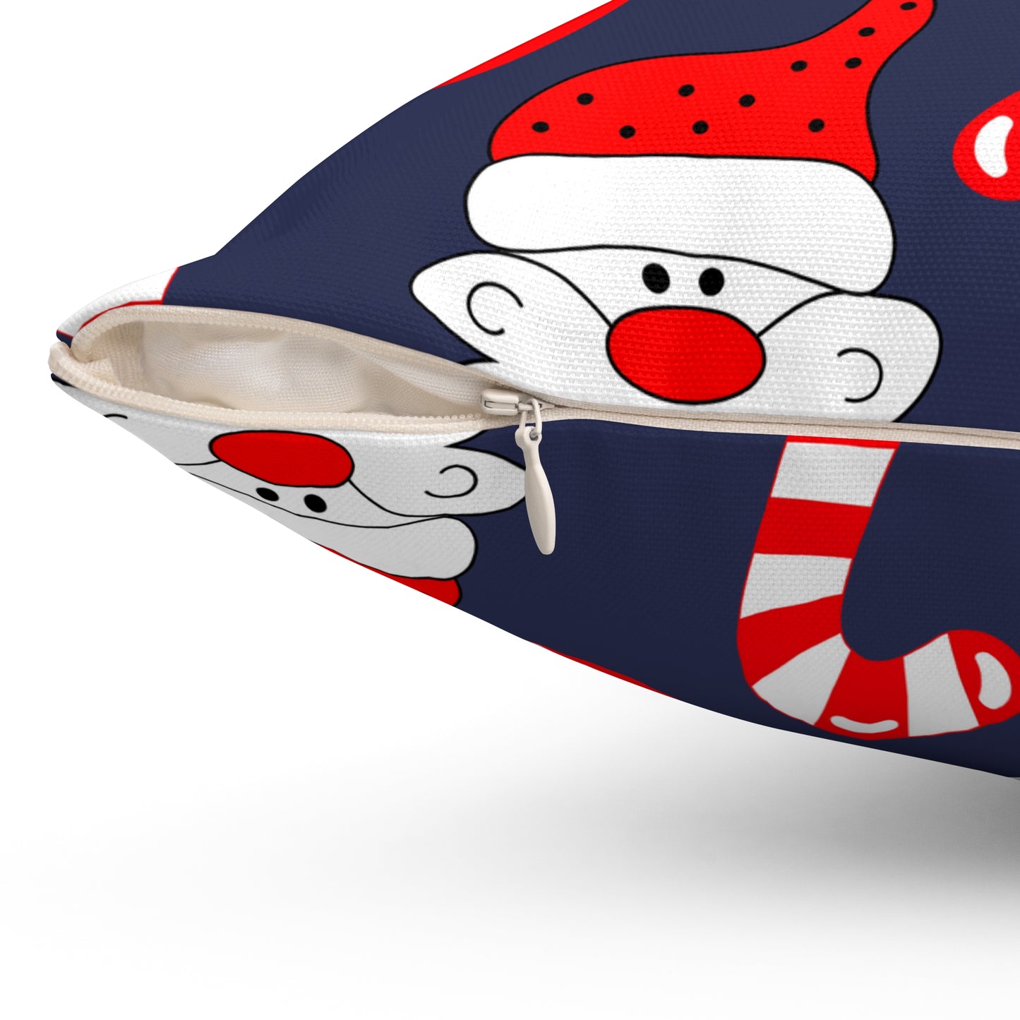 Santa Candy Cane Christmas Ornaments Decorative Throw Pillow