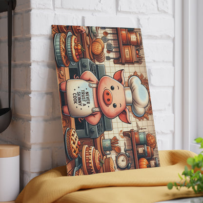 "Never Trust a Skinny Cook" Kitchen Glass Cutting Board.