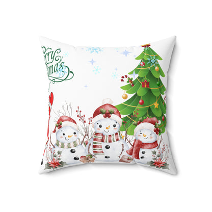 Christmas Snowman Family Festive Pillow