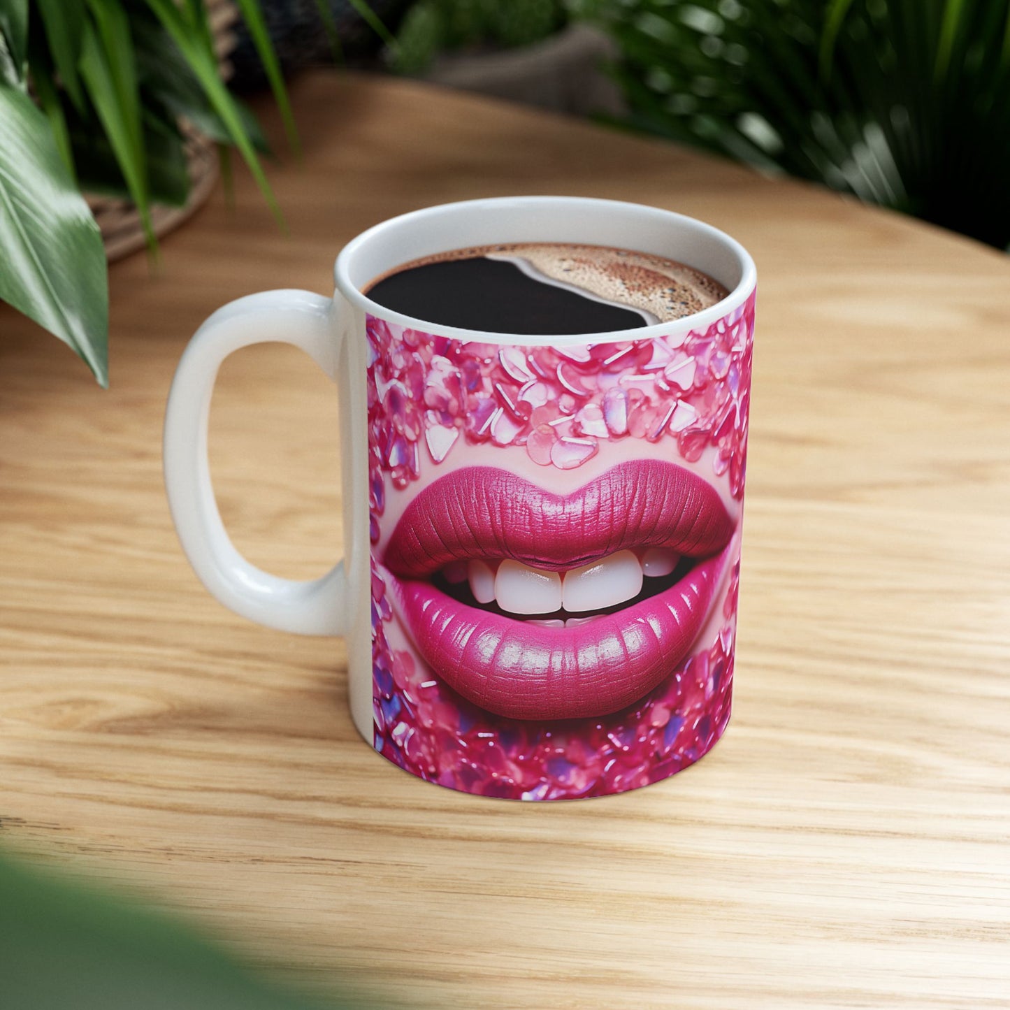 Pink Glam Kiss Valentine Gift Mug