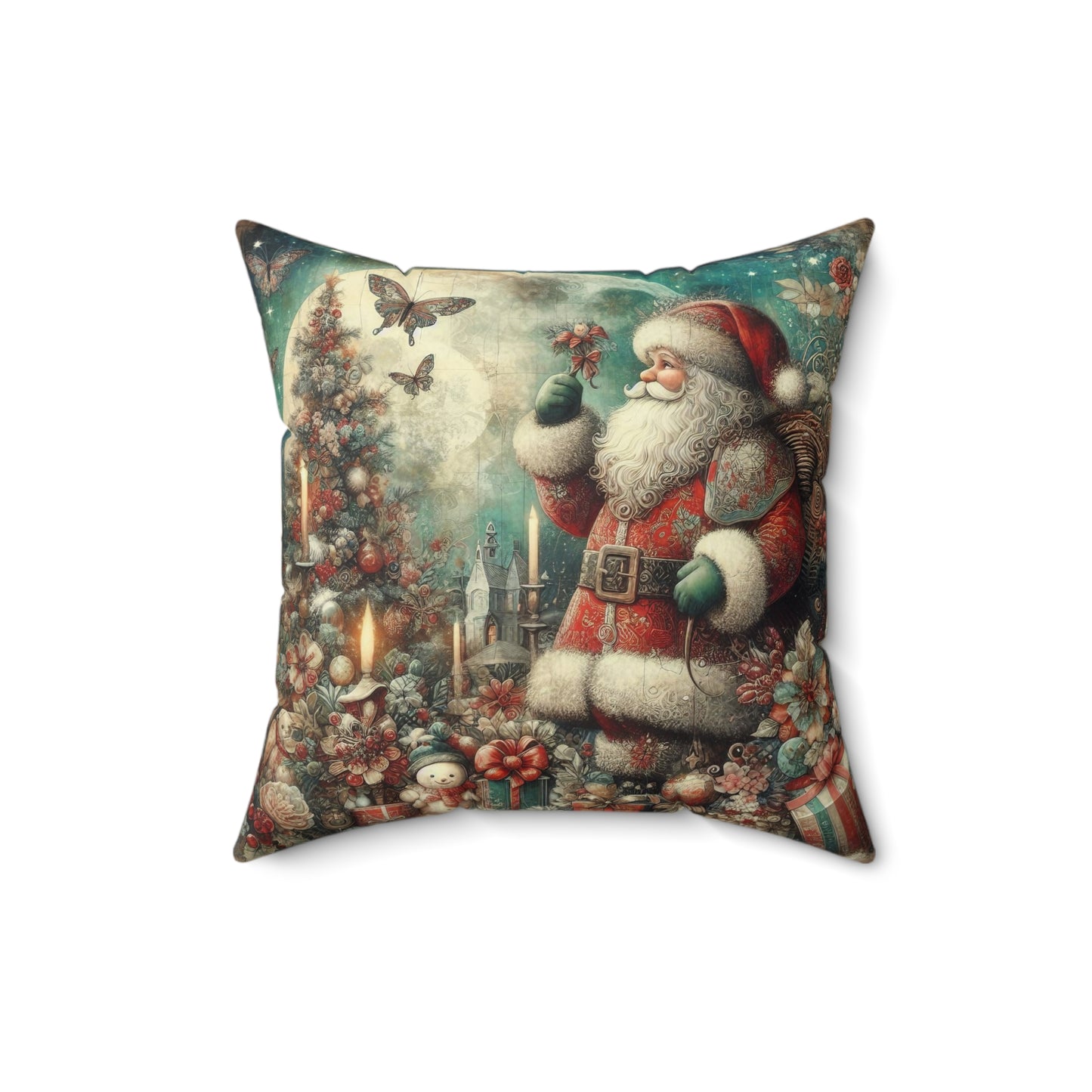 Vintage Santa Claus Festive Christmas Pillow
