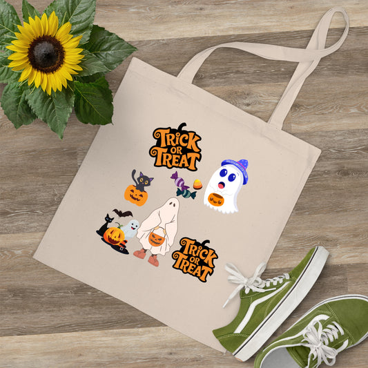 Spooky Ghost and Pumpkin Halloween Trick or Treat bag.
