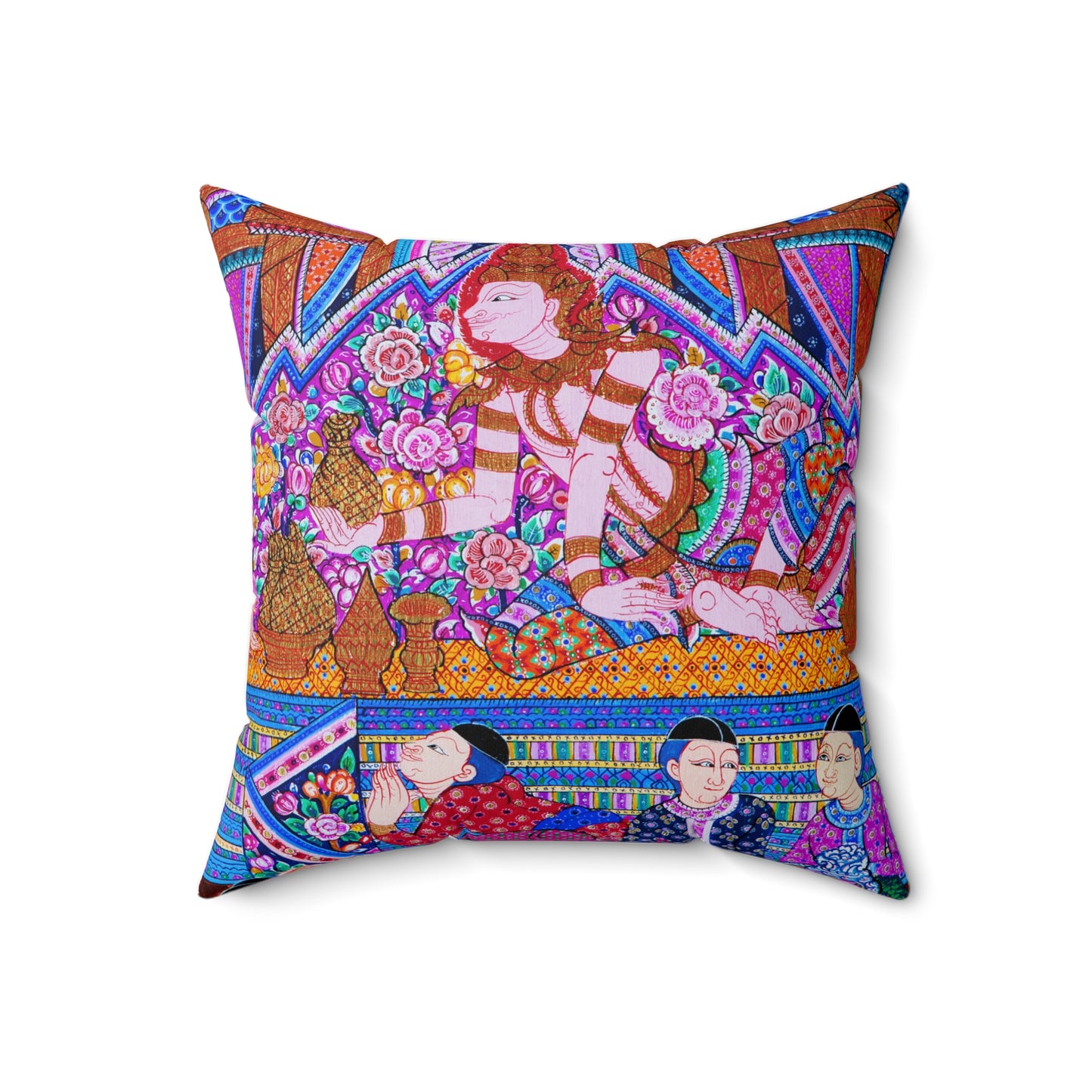 Thai Mural Decorative Pillow