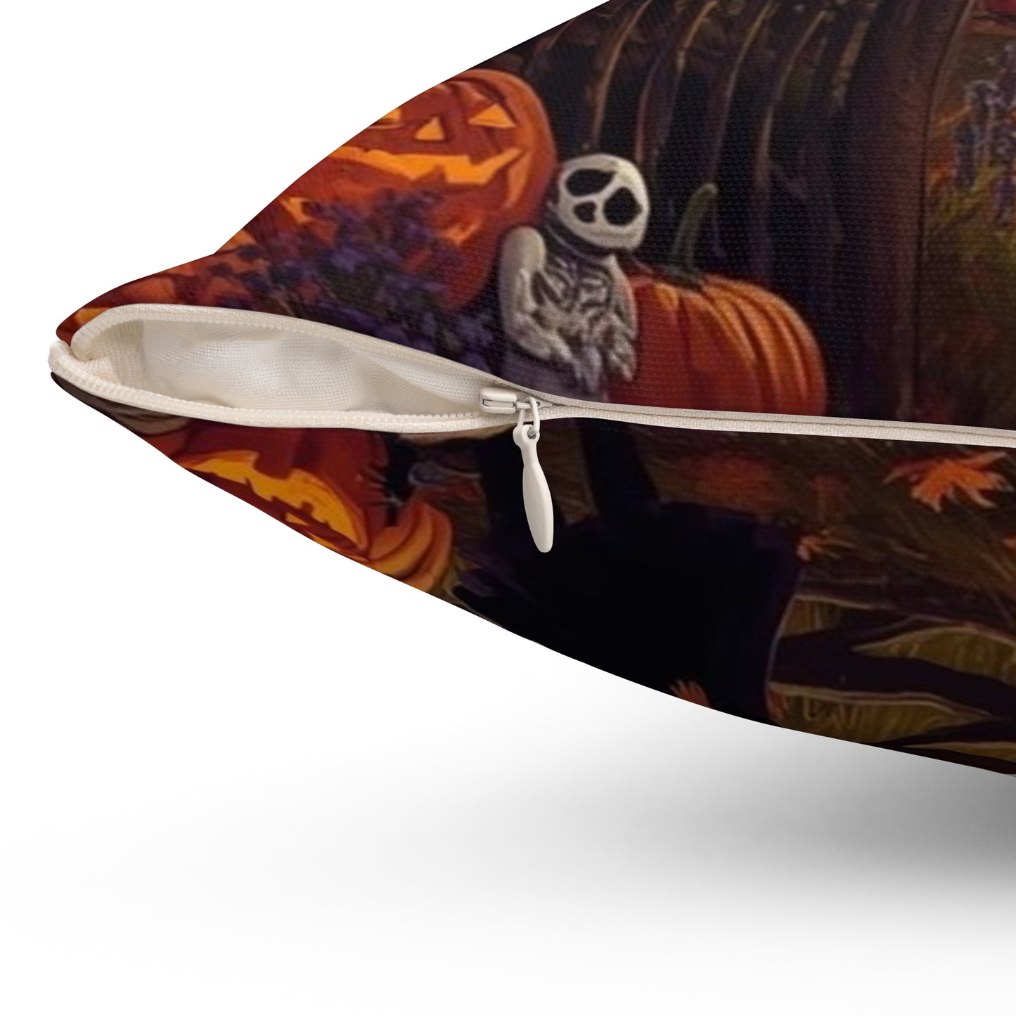 Halloween Square Pillow, Cozy Home Decor, Spooky Holiday Accent, Decorative Cushion, Autumn Vibes, Gift for Halloween Lovers
