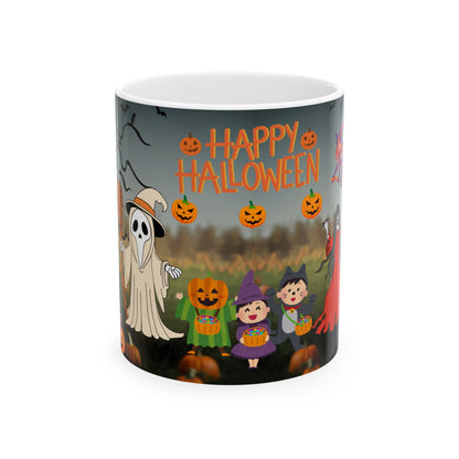 แก้วเซรามิกฮาโลวีน แก้วฮาโลวีนสุดสนุก แก้วกาแฟลายฟักทอง 11 ออนซ์ 15 ออนซ์ แก้วผี ของขวัญฮาโลวีนสำหรับเด็ก