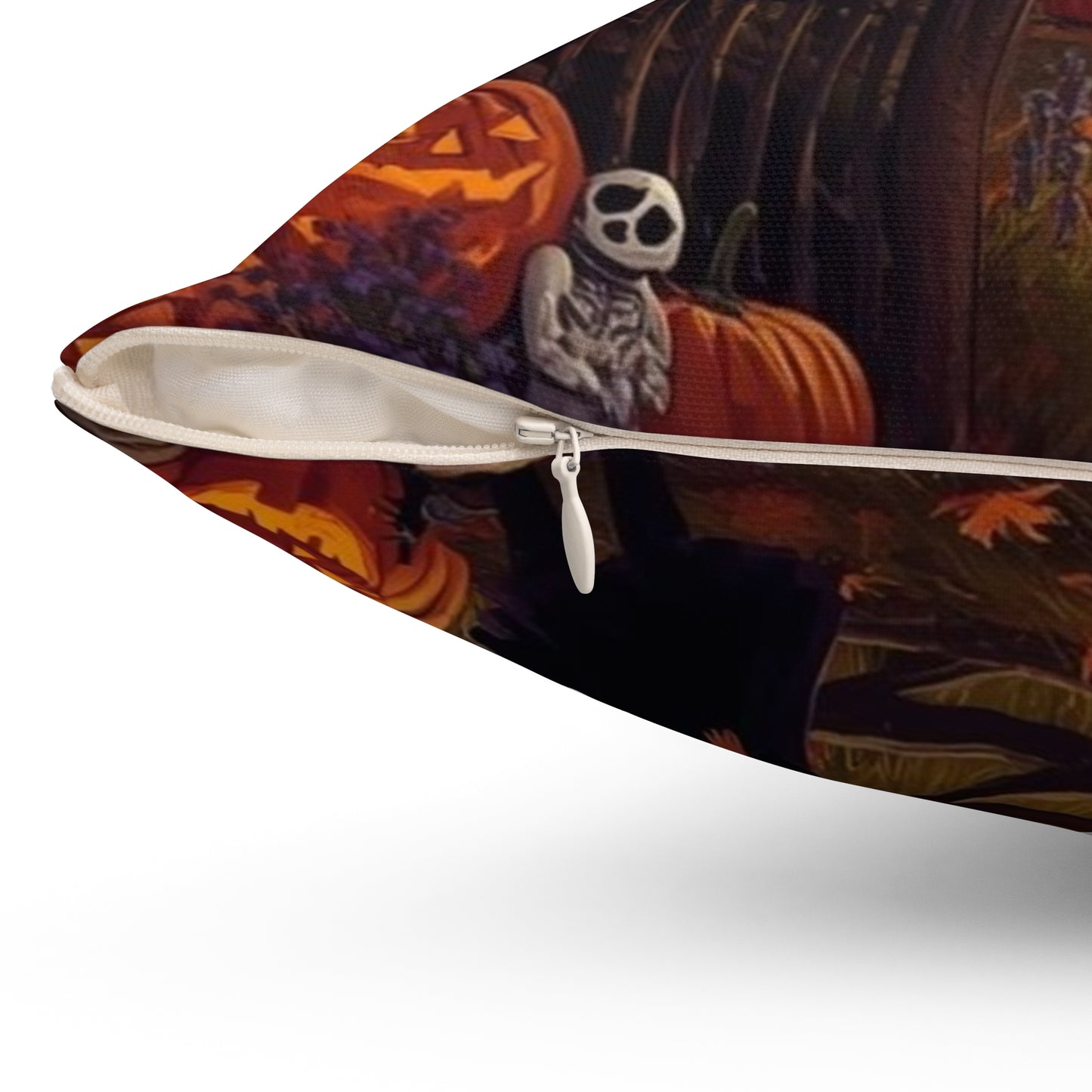 Halloween Square Pillow, Cozy Home Decor, Spooky Holiday Accent, Decorative Cushion, Autumn Vibes, Gift for Halloween Lovers