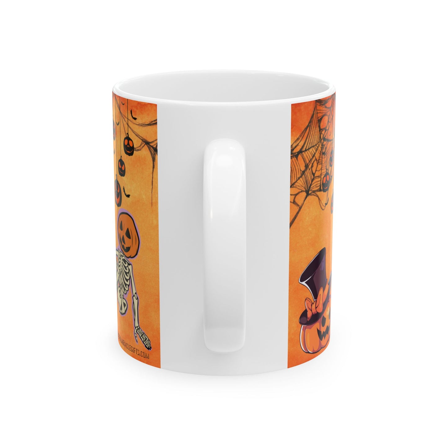 แก้วเซรามิกลายฮาโลวีนสุดหลอน ดีไซน์ผีและฟักทอง ขนาด 11 ออนซ์ ของขวัญสุดเพอร์เฟ็กต์สำหรับวันฮาโลวีน ของตกแต่งฤดูใบไม้ร่วง กลิ่นอายฤดูใบไม้ร่วง